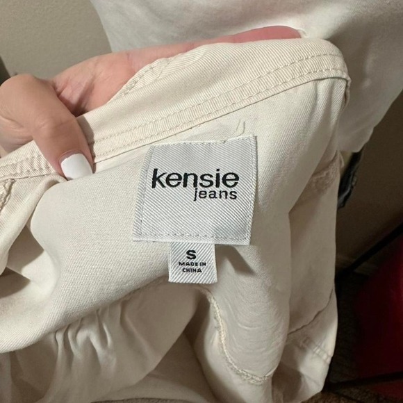 Cream Kensie Jeans jacket with Puff Sleeve- size Small - Picture 5 of 5